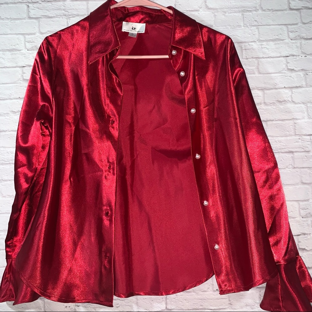 Red Ruffle Blouse - Picture 1 of 4